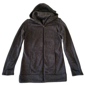 St. John’s Bay Knit Fleece Jacket Ladies XSmall  Full Zip Thumb Holes Gray NEW